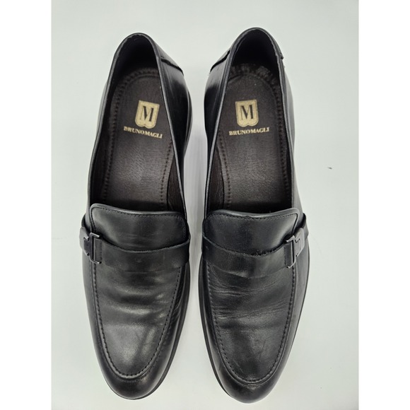 BRUNO MAGLI \'PABLO\' MENS BLACK LEATHER BIT LOAFER SIZE 9.5M main image 4